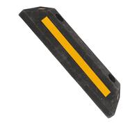 Happyyami Tope de Rueda de Goma para Coche Camión y Remolque Resistente y Versátil Color Negro y Amarillo para Estacionamiento Seguro Garaje y Viajes