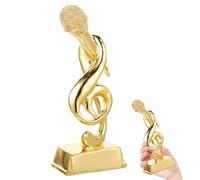 Happyyami Trofeo de Micrófono Nota Musical Decorativa, Trofeo Ligero para en Eventos de Canto y Actividades Recreativas