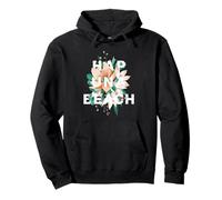 Hapuna Beach Diseño Floral Hapuna Beach HI Sudadera con Capucha