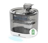 HAPUP Fuente para Gatos sin Cable 2,2L Bebedero Gatos Automatico Fuente de Agua para Gatos con Sensor de Movimiento Pilas de 5000 mAh Bomba Silenciosa y Filtro Fuente Gatos, FT888, Negro