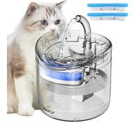 HAPUP Fuente Silenciosa para Gatos, Bebedero Automático Transparente, 1,8 L Dispensador con 2 Modos de Agua, 2 Filtros, 1 Bomba USB