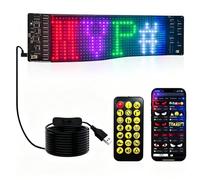 Hapycat Letrero LED programable de 7 x 3 pulgadas, 16 x 32 puntos, letrero electrónico de vacaciones, control de aplicación, animación de patrón de texto personalizable, alto brillo, Bluetooth 5