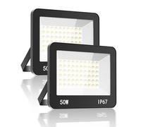 HAPYLUMI Focos Led Exterior 50W, 2 Piezas 5000LM Floodlight 6500K Blanco Frío, Proyector Exteriores IP67 Impermeable Luz de Seguridad Exterior para Terraza Jardín Patio Garaje