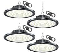 HAPYLUMI UFO LED Lámpara de Alta Bahía 4PCS, 100W 10000LM Focos Led Interior Techo 6500K Blanco Frío Luz de Garaje, IP65 Impermeable Industrial Campana LED para Garaje Almacén Oficina