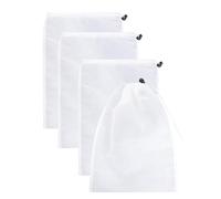 HAPZUR 4 Bolsas de Filtro para Limpiafondos de Piscina Manual, Nylon Blanco, Malla Fina Ultra Resistente para Recogida Eficaz de Hojas y Suciedad