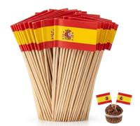 HAPZUR Bandera de cóctel España, palillo de dientes, mini etiquetas de comida, Cupcake de queso, souvenirs, Copa del Mundo 2026, para sándwiches, frutas, evento real, 100 piezas