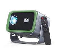Haqdl 【Enfoque automático】Proyector 4K con Wi-Fi y Bluetooth, rotación de 360°, distorsión trapezoidal de zoom automático, para uso en exteriores, celular/PC/Tv/DVD/Hdmi/Usb