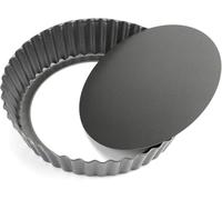 HAQJWMZC Moldes para quiche de 8 pulgadas con base suelta, molde antiadherente para tartas, moldes para tartas de frutas, mini latas para hornear, molde para tartas, molde redondo acanalado para