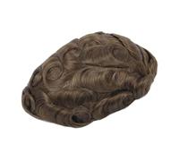 Hår för män Peluca de cabello humano natural con cabello gris for hombre, prótesis capilar for hombre, pelucas de cabello humano indio de PU con encaje suizo for hombres Toupé för män(7#)