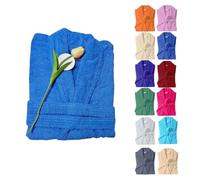 HaraDeco Albornoz Unisex 100% Algodón 380gsm de Rizo Suave y Alta Absorción Para Mujer Hombre, Bata de Baño Ligera para Ducha Hogar Spa y Hotel