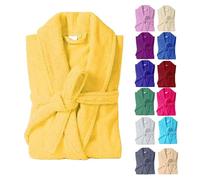 HaraDeco Albornoz Unisex 100% Algodón 380gsm de Rizo Suave y Alta Absorción Para Mujer Hombre, Bata de Baño Ligera para Ducha Hogar Spa y Hotel