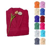 HaraDeco Albornoz Unisex 100% Algodón 380gsm de Rizo Suave y Alta Absorción Para Mujer Hombre, Bata de Baño Ligera para Ducha Hogar Spa y Hotel