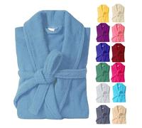 HaraDeco Albornoz Unisex 100% Algodón 380gsm de Rizo Suave y Alta Absorción Para Mujer Hombre, Bata de Baño Ligera para Ducha Hogar Spa y Hotel