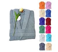 HaraDeco Albornoz Unisex 100% Algodón 380gsm de Rizo Suave y Alta Absorción Para Mujer Hombre, Bata de Baño Ligera para Ducha Hogar Spa y Hotel