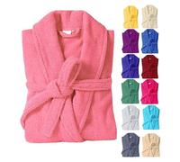 HaraDeco Albornoz Unisex 100% Algodón 380gsm de Rizo Suave y Alta Absorción Para Mujer Hombre, Bata de Baño Ligera para Ducha Hogar Spa y Hotel