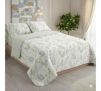 HaraDeco Edredón Sherpa Reversible Invierno 230x270 cm - Colcha Térmica con Borreguito 430gr para Cama 135, Boutí Estampado Incluye Fundas Almohada 50x70 cm para Entretiempo y Inviernos