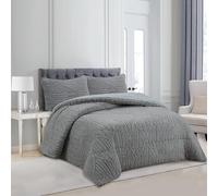 HaraDeco Manta Sherpa con Fundas Almohada, Edredón Borrego Manta Borreguito Terciopelo Gruesa Abriga para Tiempo Fría (Jacquard Gris Claro, 160x220cm)