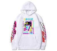 Harajuku Anime JoJo's Bizarre Adventure Sudadera con Capucha 3D Kujo Jotaro Pullover de Manga Larga Kakyoin Noriaki Sudadera con Bolsillo de Gran tamaño