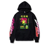 Harajuku Anime JoJo's Bizarre Adventure Sudadera con Capucha 3D Kujo Jotaro Pullover de Manga Larga Kakyoin Noriaki Sudadera con Bolsillo de Gran tamaño