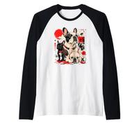 Harajuku Bulldog Francés Urban Kawaii Dog Art Camiseta Manga Raglan