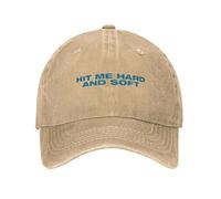 Harajuku Eilishs Hit Me Hard and Soft Y2K Azul Retro Vaquero Lavado Gorras de béisbol para Hombres Sombreros de Mezclilla Rock Ladies Peaked Cap Algodón, para Todas Las Estaciones