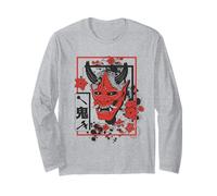 Harajuku Japanese Aesthetic Red Oni Demon Mask Manga Larga