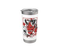 Harajuku Japanese Aesthetic Red Oni Demon Mask Vaso térmico de acero inoxidable de doble pared