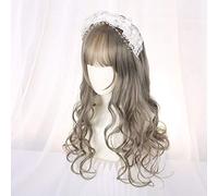 Harajuku Lolita Sweet Daily Wig Gradient Ombre Girl Pelucas rizadas Cosplay Princesa Pelo sintético Color mezclado Largo ondulado Peluca de fiesta B