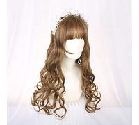 Harajuku Lolita Sweet Daily Wig Gradient Ombre Girl Pelucas rizadas Cosplay Princesa Pelo sintético Color mezclado Largo ondulado Peluca de fiesta C