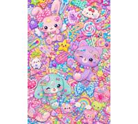 Harajuku Notebook: Kawaii Japanese Street Fashion Lined Journal | Decora Pastel Cute Charms & Rainbow Cover | Aesthetic Diary | 6x9, 110 Pages