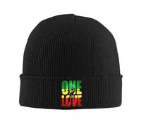 Harajuku Vintage Style Arts One Love Cálido Gorro de Punto de Moda Gorro de Gorro de Exterior Toperros de Exterior Otoño Invierno