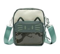 Harajukus Itabag Lovely Cats - Bolso cruzado para teléfono móvil, estilo japonés, hombro para exhibición de pines, Green