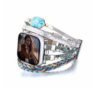 HARAVAL Correa de cuero compatible con Apple Watch Band de 44 mm, 45 mm, 42 mm, 49 mm, para mujeres y hombres, correa bohemia multicapa para iWatch Band Series 9, 8, 7, 6, 5, 4, 3, 2, 1, SE Ultra y 2,