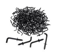 harayaa 100 Ganchos Autorroscantes de Acero Al Carbono en Forma de L de, Multiusos, Color Negro, para Colgar Llaves, Y, 8 X 50 Mm
