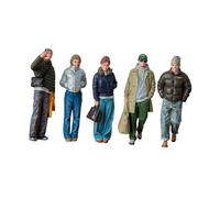harayaa 5 Figuras a Escala 1/64, Figuras de, Personajes en Miniatura, Hombres y Mujeres Que Caminan en Invierno para dioramas para coleccionistas y