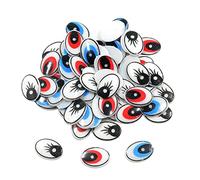 harayaa 60 Piezas Ojos Ovalados Ojos de Seguridad de Plástico, Ojos Móviles Adhesivos, Suministros para Manualidades, para Accesorios de Juguete DIY, Mezclado
