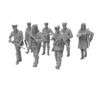 harayaa 7 Piezas Figuras de Miniatura de Infantería Resina Escala Unpainted Acabado Gris para Pintura y Montaje Adecuado para Dioramas Maquetas Exposiciones, Conjunto De 7, 1/35 5CM