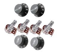harayaa 8 Piezas Potenciómetro Guitarra Control Volumen Tono Knob Guitarra Accesorios Guitarra Material Plástico Metal Función Taper Lineal Adecuado para