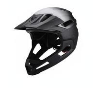 harayaa Adulto Casco Protector para Ciclismo Casco de Casco Integrado Casco de Montaña Material Ligero Adecuado para Ciclismo de Montaña Descenso Uso Deportivo, Degradado Negro-Blanco, L