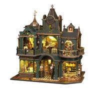 harayaa Agencia de Detectives Maqueta Miniatura Casa Edificio Diorama Modelo Decorativo Kit Montaje Detalles Realistas Iluminación Incluida Material Madera