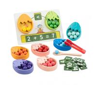harayaa Ayuda Aritmética Infantil Juego de Tablero Dinosaurio Huevos Piezas Tarjetas Números Diseño Madera Actividad Motricidad Fina Adecuado para Preescolar Aula Hogar