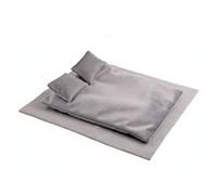 harayaa Bedding Colección de Ropa de Cama Juego de Almohadas Sábanas Edredón Miniatura Hecho a Mano Accesorio Muñeca Compatible con Diorama Dormitorio, Gris Terciopelo