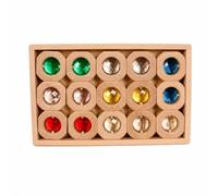 harayaa Bloques Sensoriales Construcción para Niños con 15 Piezas Acrílico Claro y Banja Exploración Color y Luz para Estimular Habilidas Motoras, 15PCS Round Gem