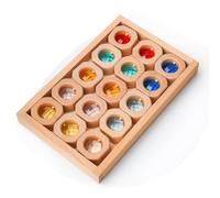 harayaa Bloques Sensoriales Construcción para Niños con 15 Piezas Acrílico Claro y Banja Exploración Color y Luz para Estimular Habilidas Motoras, 15PCS Translucent