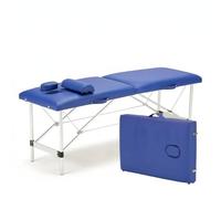 harayaa Camilla de Masaje Mesa SPA Estética Portátil con Relleno de 5 Cm y Piel PVC sobre Estructura de Aluminio de Acero con Agujero Facial y Tapón, Azul, 180x70cm