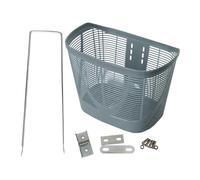 harayaa Cesta para Bicicleta de Malla Metálica, Portabicicletas Delantero con Soporte de Fácil Montaje, Adecuada para Paseos Al Aire Libre, Viajes, Compras Y, Gris