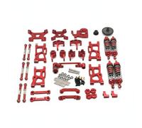 harayaa Coche Eléctrico Kit de Conversión RC Piezas Accesorios Amortiguadores Engranajes Rodamientos Dirección Metal Preciso para Modelos 1/14 1/12 Adecuado para Carreras Tuning Entusiastas, Red