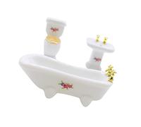 harayaa Colección de Baño en Miniatura para Casa de Muñecas Que Incluye Una Bañera de Cerámica Fina Y Un Elegante Inodoro de en Miniatura con Diseño, #2