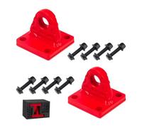 harayaa Conjunto de 2 anillos en D con soporte y placa para remolque de vehículos, Rojo