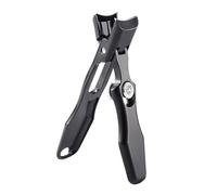 harayaa Cortaúñas de acero inoxidable, herramienta de manicura ligera con orificio para colgar, cortador de uñas grueso y duro para viajes, adultos, hombres y, Negro